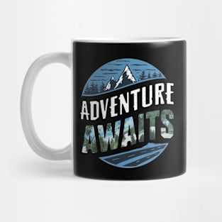 Adventure Awaits camping Mug